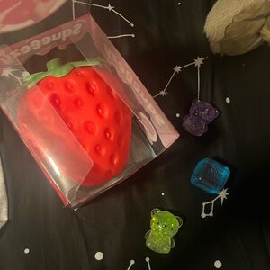 Strawberry Squeeze Toy fidget bundle